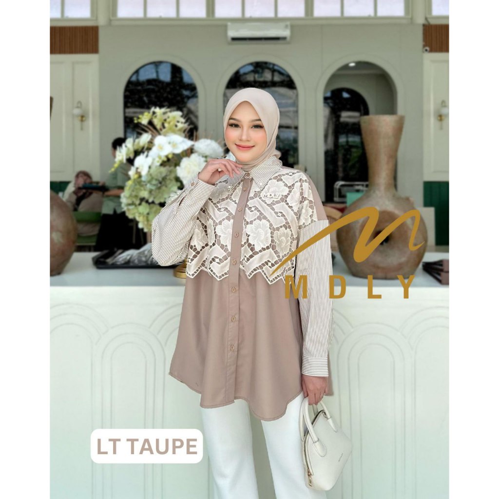 MDLY Baju Atasan wanita/Kemeja Casual Kombinasi Exclusive brocade/Chanty Shirt Series I by MDLY