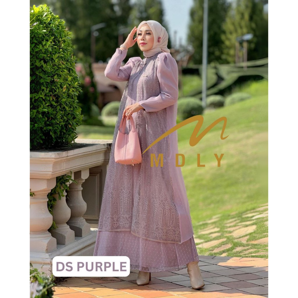 MDLY Baju Gamis Wanita Muslim/Gamis Lebaran/Baju Raya/Gamis Brukat Lebaran/Gaina Dress by MDLY