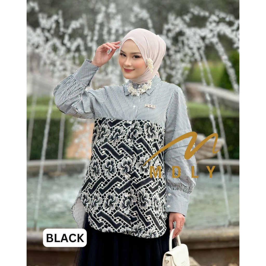 MDLY Baju Kemeja Atasan Wanita/Kemeja Bordir/Baju Atasan Elegan Motif/Devie Shirt Series II by MDLY