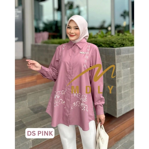Image of Belle Shirt by MDLY Baju Atasan Wanita Muslim Kemeja Lengan Panjang Basic Casual