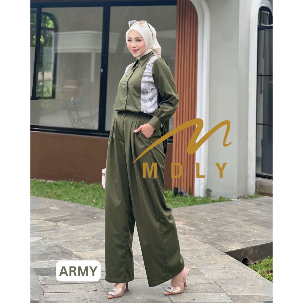 MDLY Baju setelan wanita muslim/One Set Celana/Set Celana wanita Casual Elegan/Danira Set by MDLY