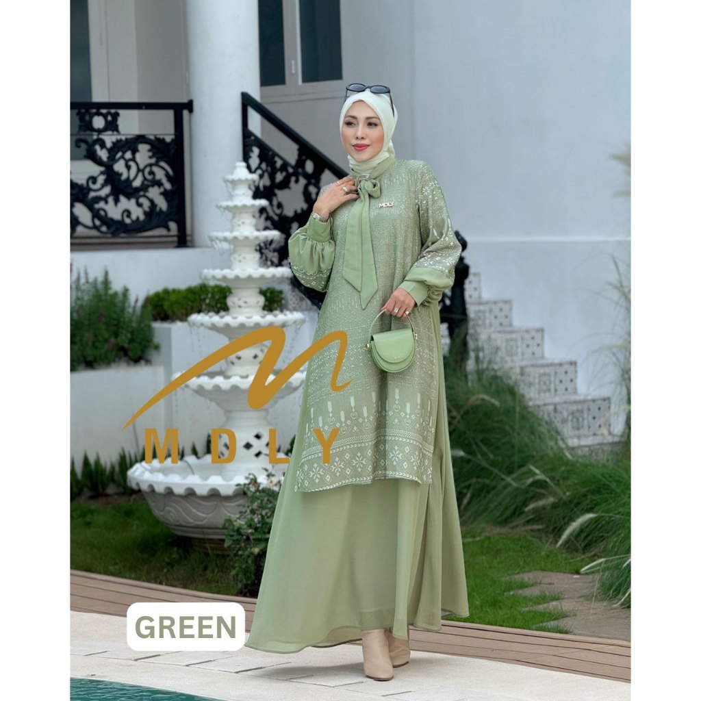 MDLY Baju busana gamis wanita muslim/Baju Gamis Premium Casual/Gamis Elegan/Aleeya Dress by MDLY