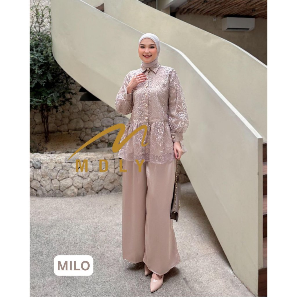 MDLY Baju setelan wanita muslim/One Set Celana/Setelan Lebaran pesta/Mineta Set by MDLY