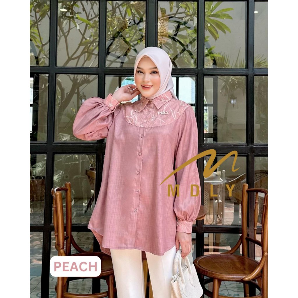 MDLY Baju Kemeja Wanita Wanita/Kemeja Katun Lengan Panjang/Creta Shirt by MDLY