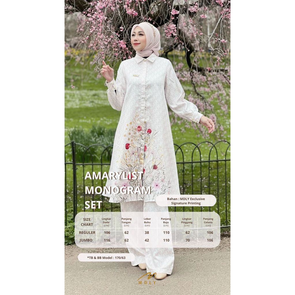 MDLY Baju setelan wanita/One Set Premium/One Set Lebaran/ Amarylist Monogram Set by MDLY