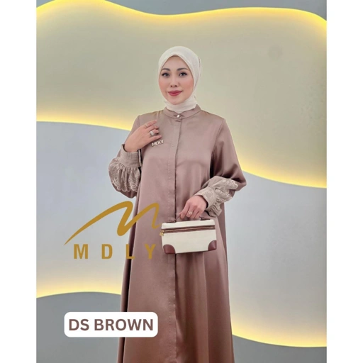 Image of MDLY Baju Gamis Wanita Muslim/Baju Gamis Silk Polos Premium/Afhma Dress by MDLY