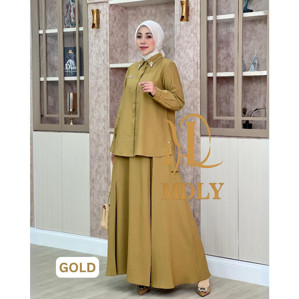 MDLY Baju Setelan Wanita Muslim/One Set Daily Rok/Setelan Basic Polos/Jazzy Skirt Set by MDLY