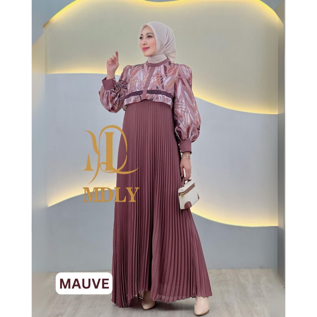 MDLY Baju Gamis Wanita Muslim/Gamis Elegan Premium Babydoll/Sanova Dress by MDLY