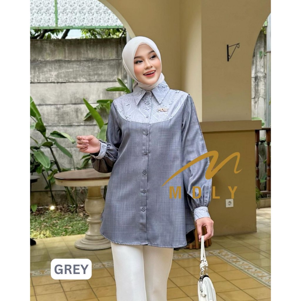 MDLY Baju Kemeja Wanita Wanita/Kemeja Katun Lengan Panjang/Creta Shirt by MDLY