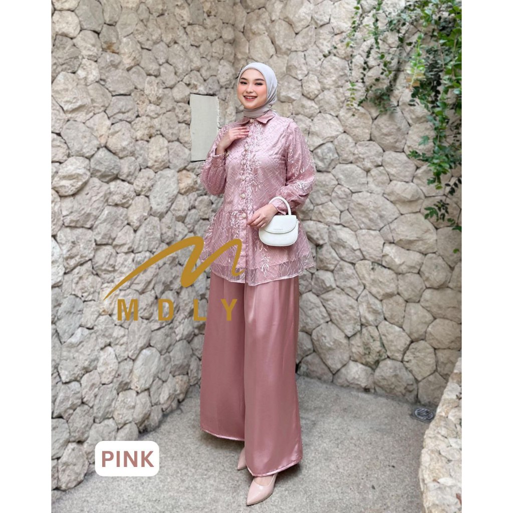 MDLY Baju setelan wanita muslim/One Set Celana/Setelan Lebaran pesta/Mineta Set by MDLY