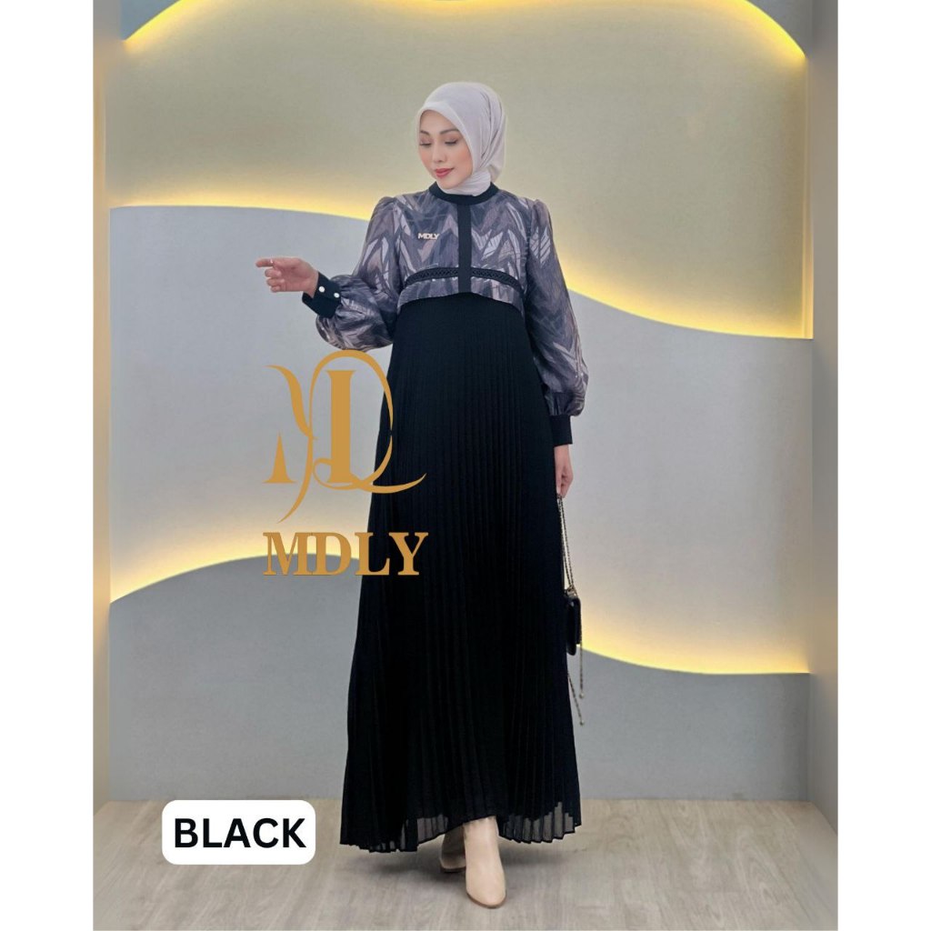 MDLY Baju Gamis Wanita Muslim/Gamis Elegan Premium Babydoll/Sanova Dress by MDLY