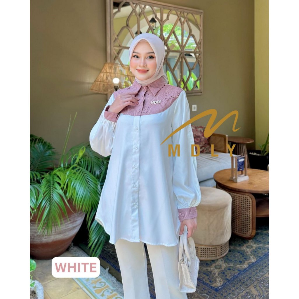 MDLY Baju Kemeja Wanita Wanita/Kemeja Katun Lengan Panjang/Creta Shirt by MDLY