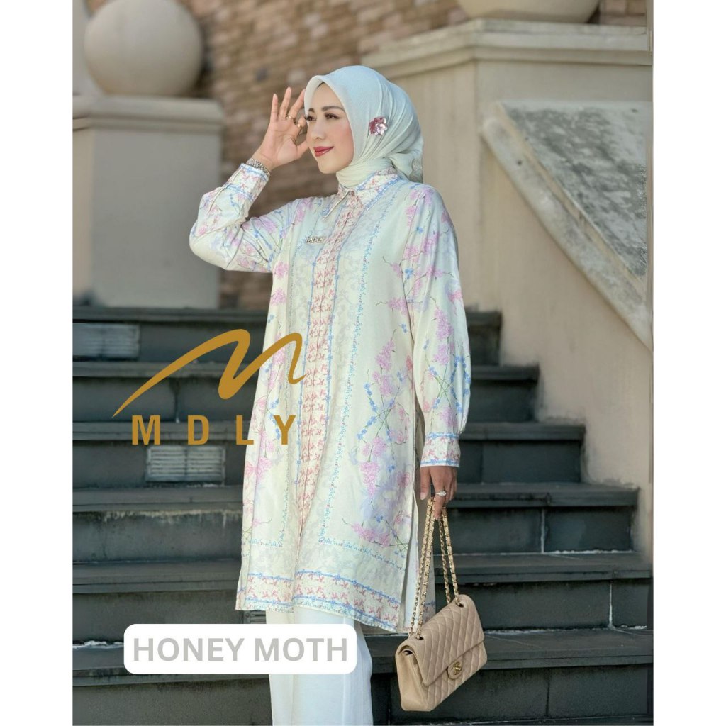 MDLY Baju kemeja atasan wanita muslim/Tunik Premium/Tunik Lebaran/Qyrane Tunic by MDLY