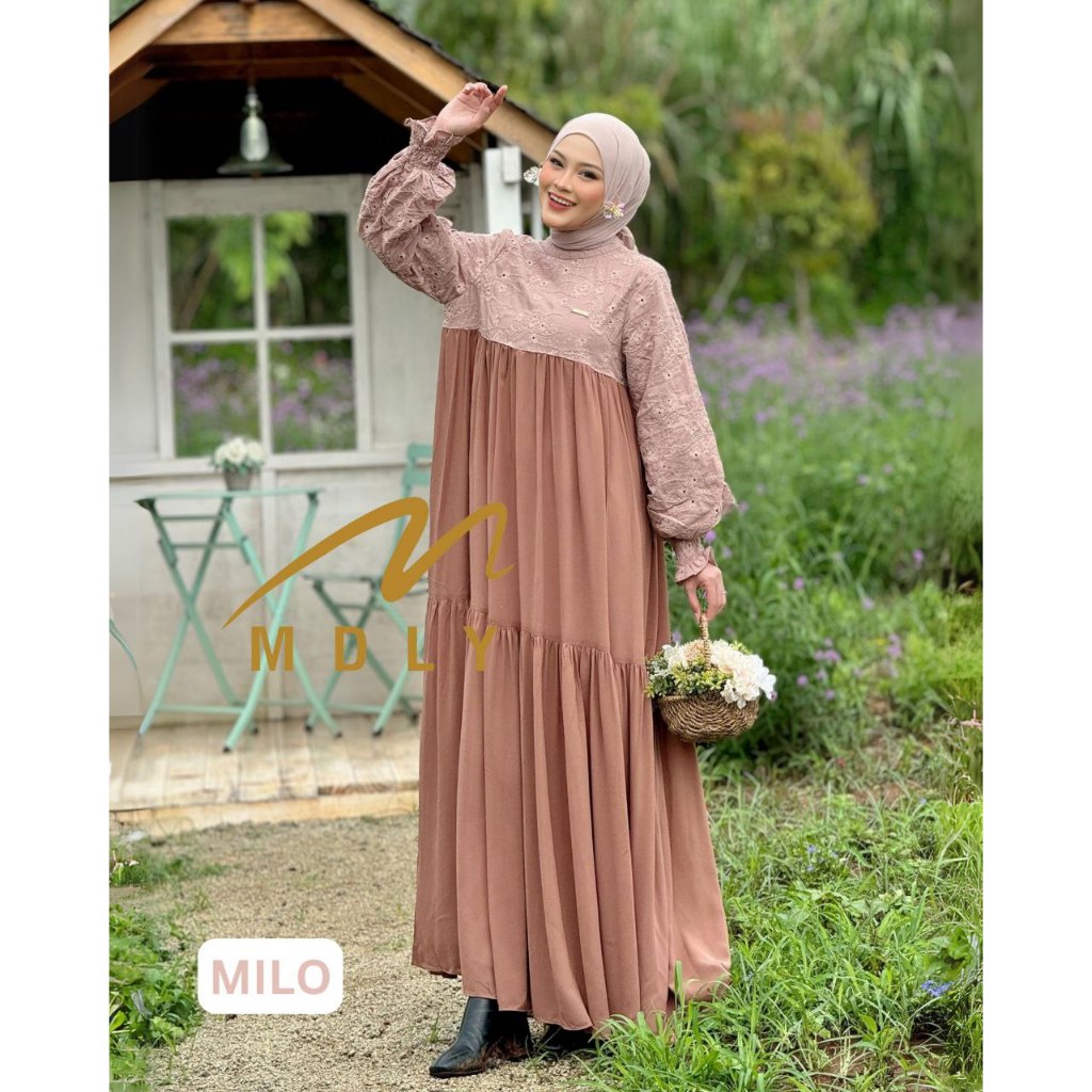 MDLY Baju Gamis Wanita Muslim/Gamis Lebaran/Gamis Premium Bordir/Handea Dress by MDLY
