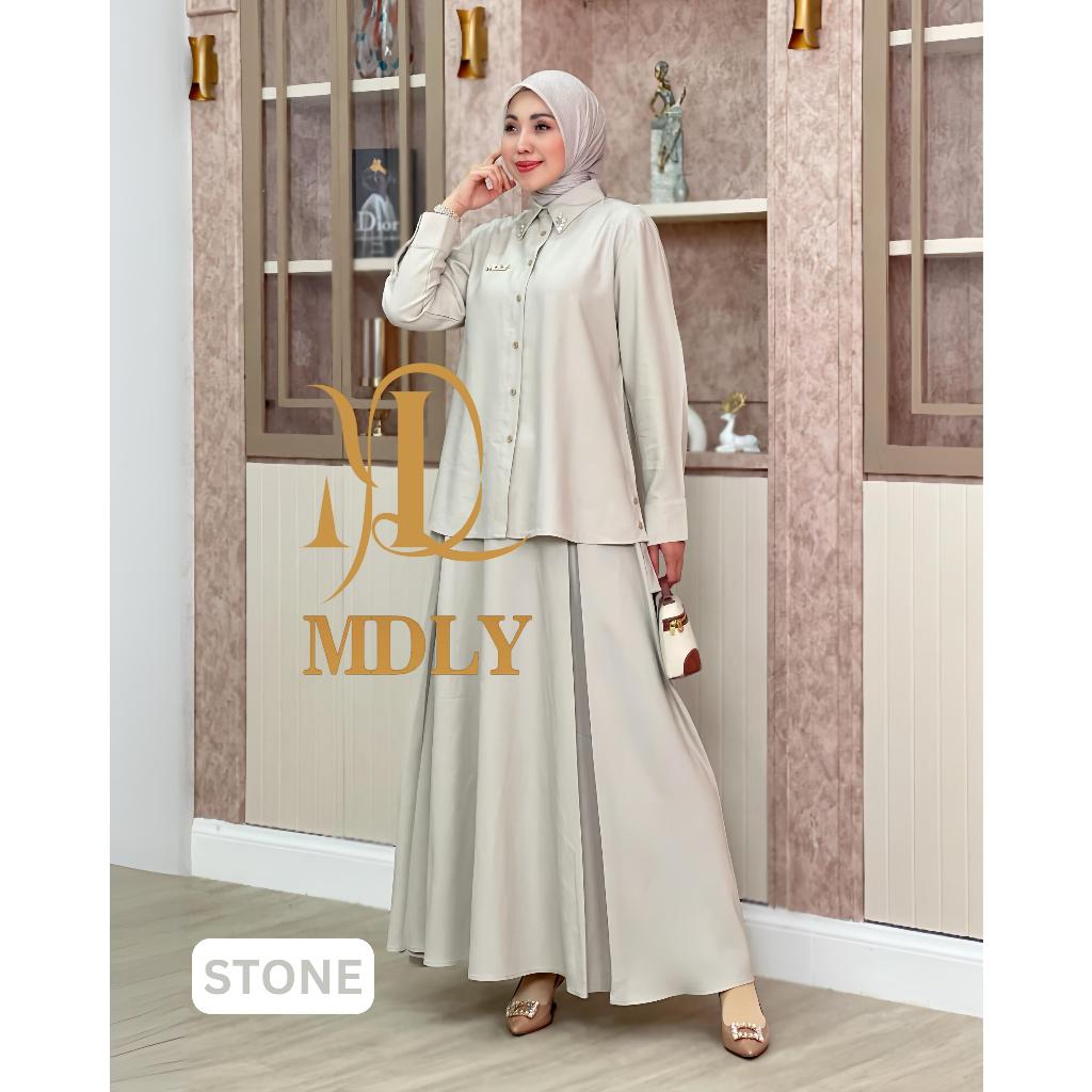 MDLY Baju Setelan Wanita Muslim/One Set Daily Rok/Setelan Basic Polos/Jazzy Skirt Set by MDLY