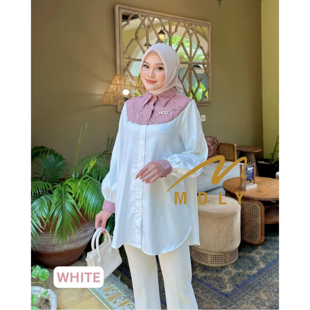 MDLY Baju Kemeja Wanita Wanita/Kemeja Katun Lengan Panjang/Creta Shirt by MDLY