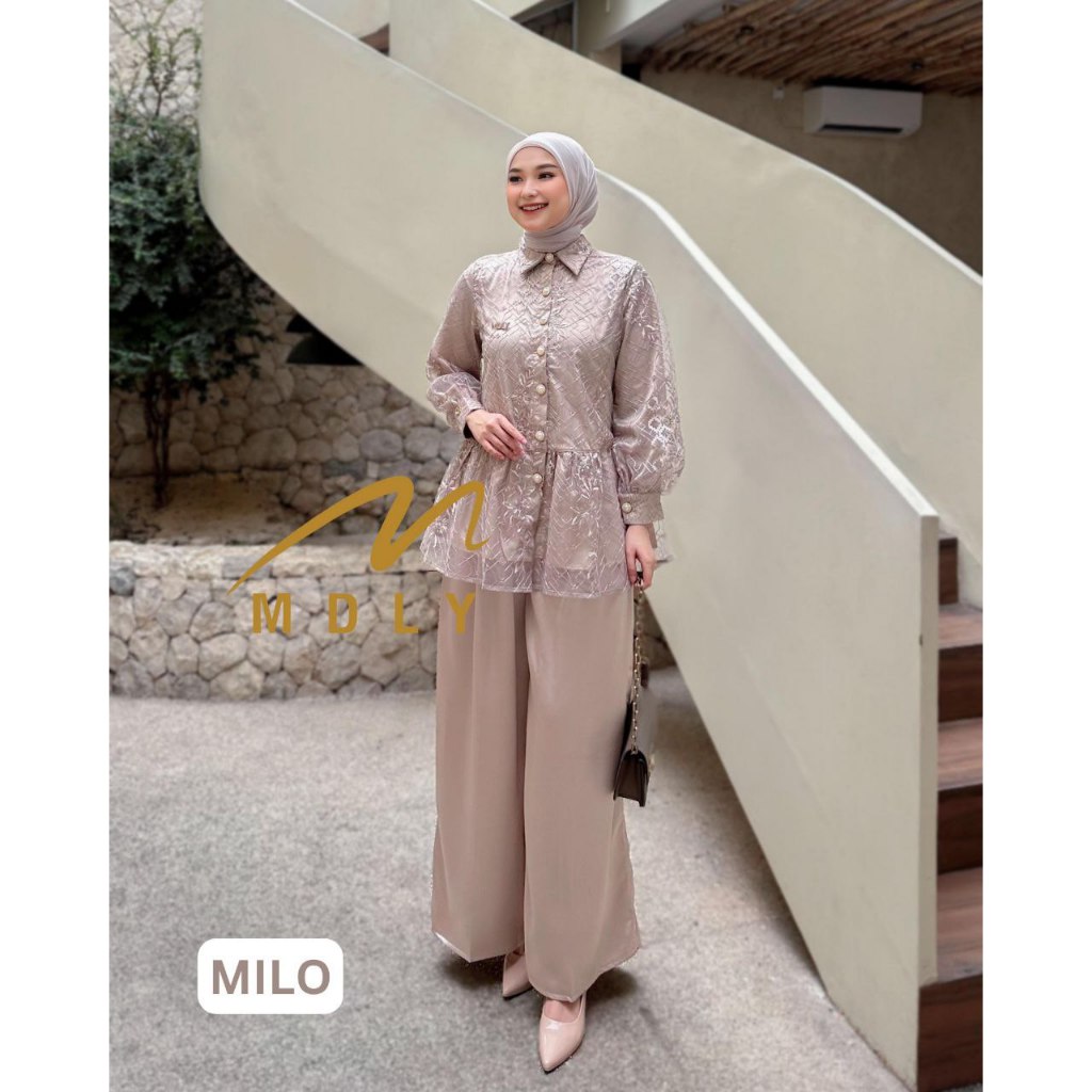 MDLY Baju setelan wanita muslim/One Set Celana/Setelan Lebaran pesta/Mineta Set by MDLY