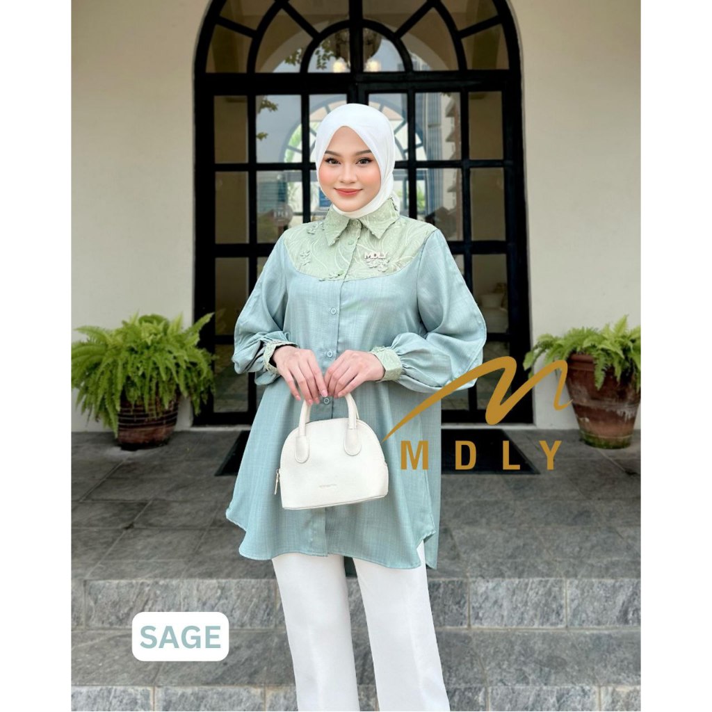MDLY Baju Kemeja Wanita Wanita/Kemeja Katun Lengan Panjang/Creta Shirt by MDLY