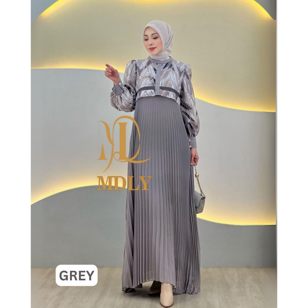 MDLY Baju Gamis Wanita Muslim/Gamis Elegan Premium Babydoll/Sanova Dress by MDLY