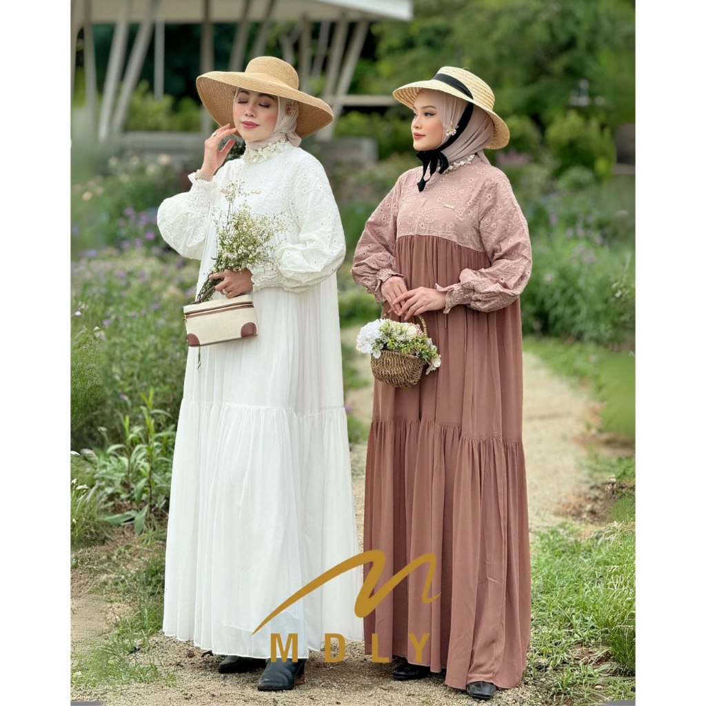MDLY Baju Gamis Wanita Muslim/Gamis Lebaran/Gamis Premium Bordir/Handea Dress by MDLY