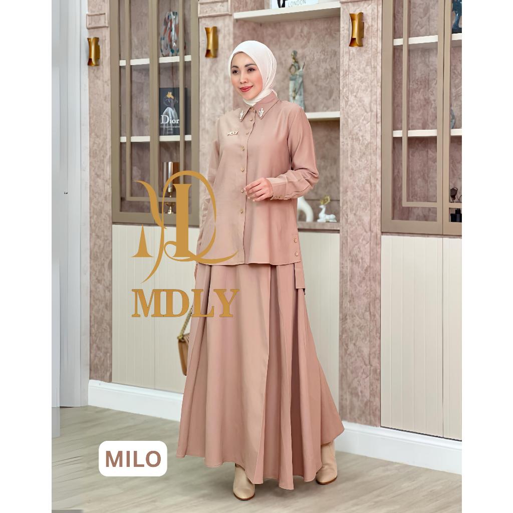 MDLY Baju Setelan Wanita Muslim/One Set Daily Rok/Setelan Basic Polos/Jazzy Skirt Set by MDLY