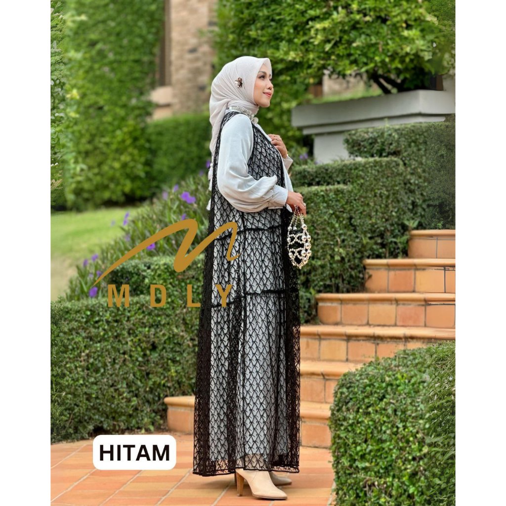 MDLY Baju Gamis Wanita Muslim/Gamis Premium/Gamis Lebaran/Gamis Raya/The Gracie Monogram Dress by MDLY