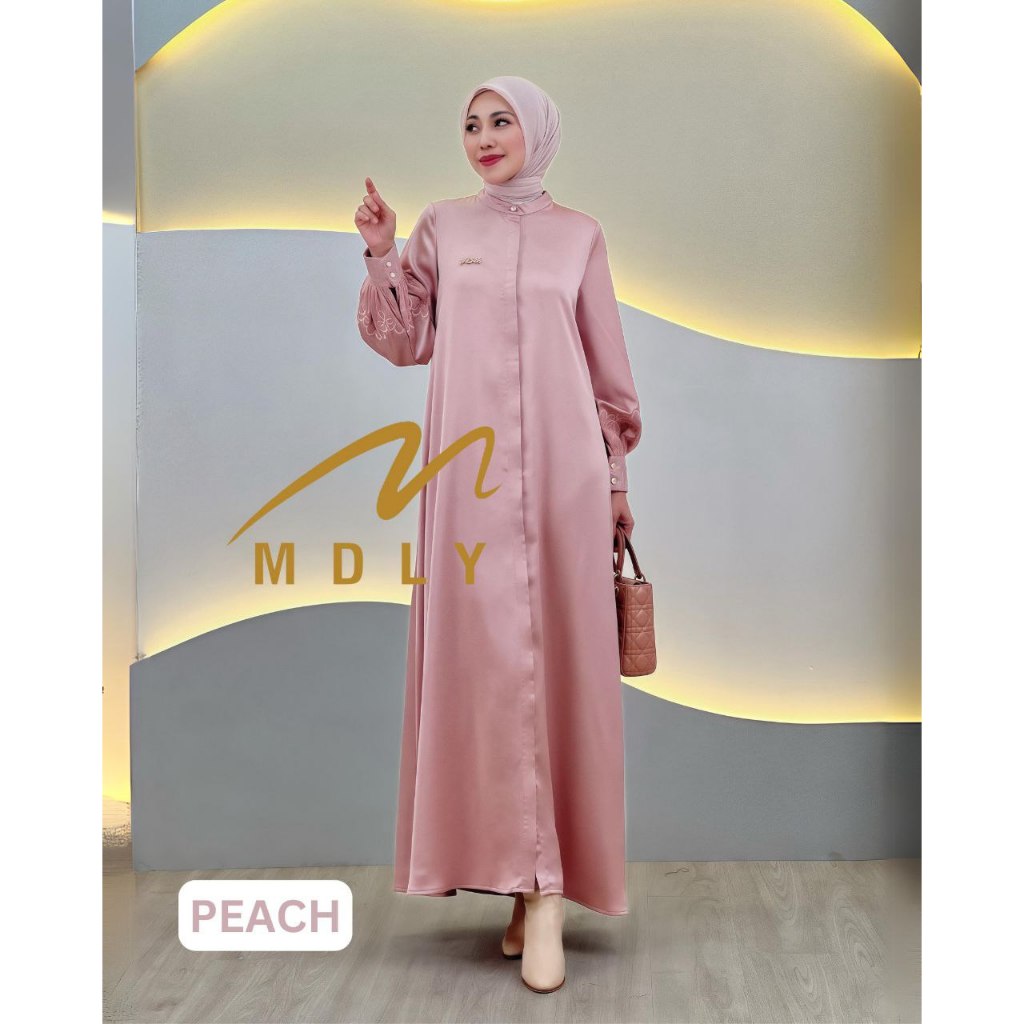 MDLY Baju Gamis Wanita Muslim/Baju Gamis Silk Polos Premium/Afhma Dress by MDLY