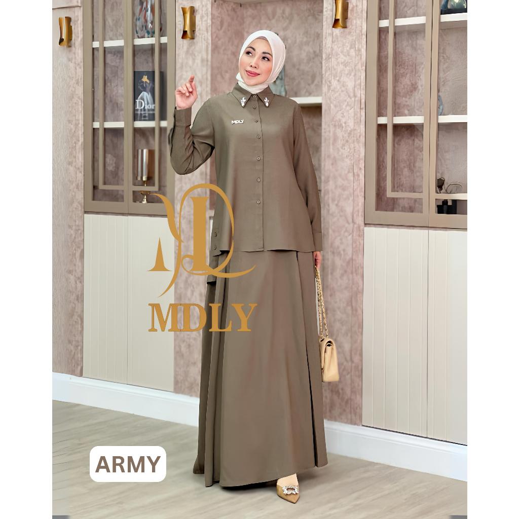 MDLY Baju Setelan Wanita Muslim/One Set Daily Rok/Setelan Basic Polos/Jazzy Skirt Set by MDLY