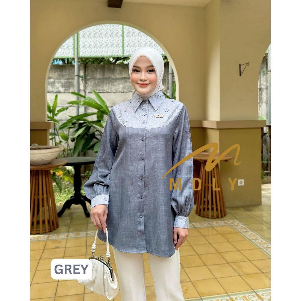 MDLY Baju Kemeja Wanita Wanita/Kemeja Katun Lengan Panjang/Creta Shirt by MDLY