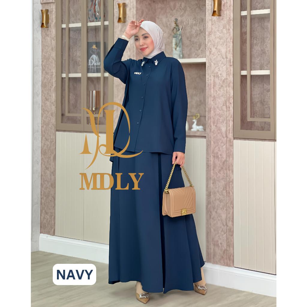 MDLY Baju Setelan Wanita Muslim/One Set Daily Rok/Setelan Basic Polos/Jazzy Skirt Set by MDLY