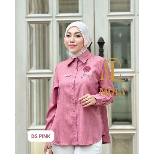 Image of Baju Kemeja Lengan Panjang Wanita/Atasan wanita Kekinian Elegan Casual/Rossa Shirt by MDLY