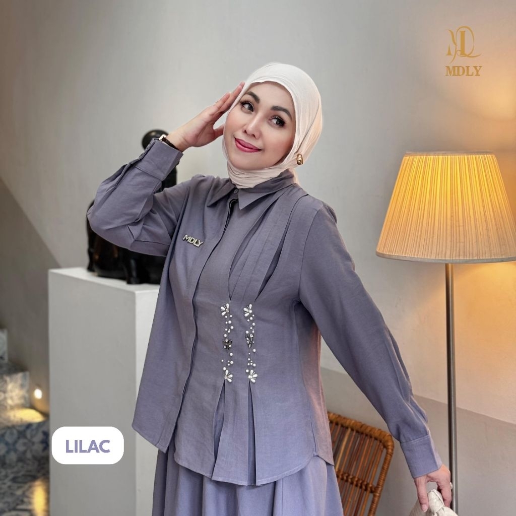 Baju Setelan Wanita Kekinian Elegan/One Set Rok Wanita Casual Adem/Belle Set By MDLY