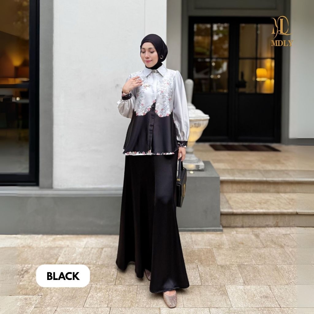 Kemeja Lengan Panjang Wanita/Atasan Wanita Kekinian Elegan Motif Print/Liora Shirt by MDLY