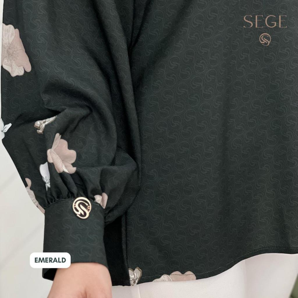 SEGE Roselle Blouse Atasan Wanita Lengan Panjang Terbaru Motif Print Floral Elegan