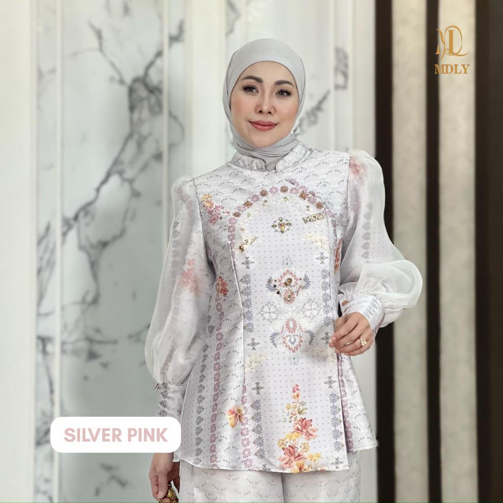MDLY Janggan Ruya Set Setelan Wanita Premium Motif Organza Print Mewah