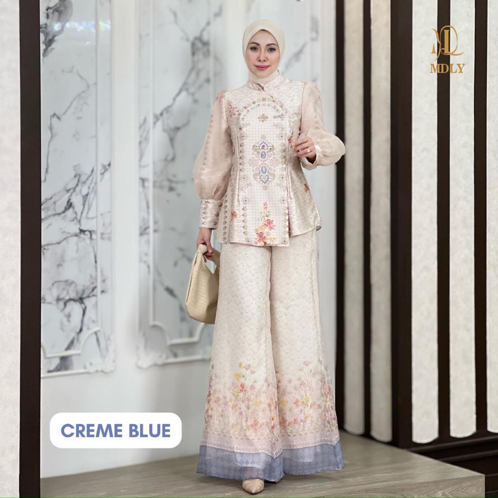 MDLY Janggan Ruya Set Setelan Wanita Premium Motif Organza Print Mewah