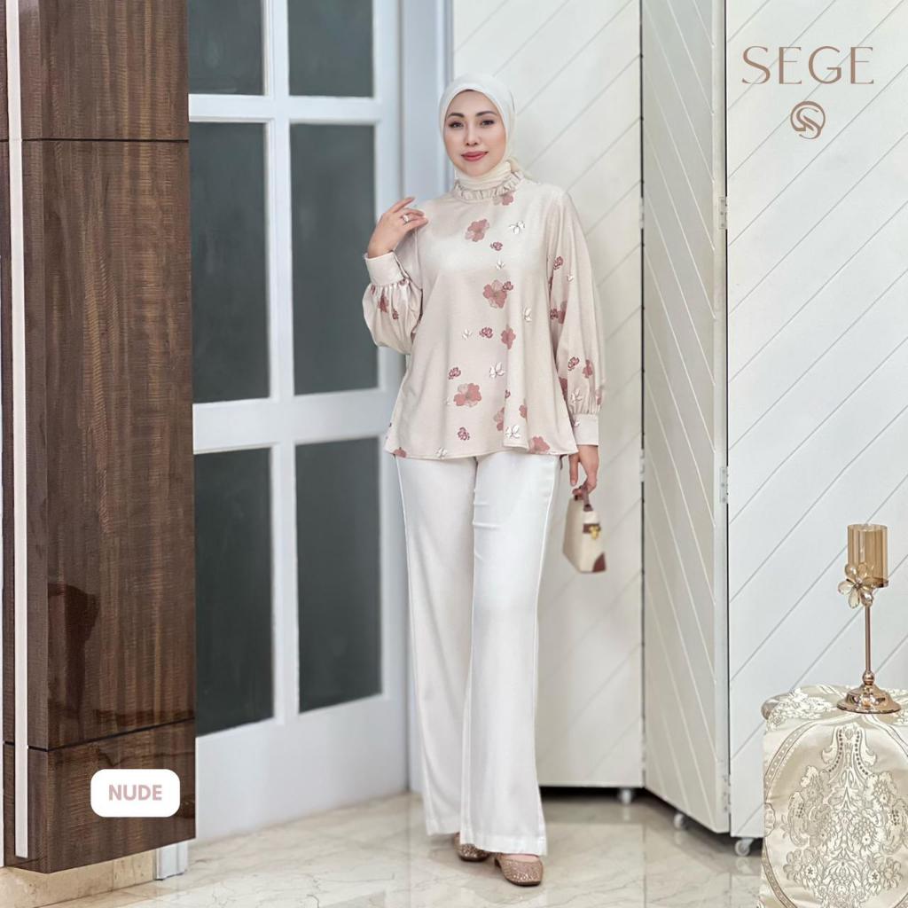 SEGE Roselle Blouse Atasan Wanita Lengan Panjang Terbaru Motif Print Floral Elegan
