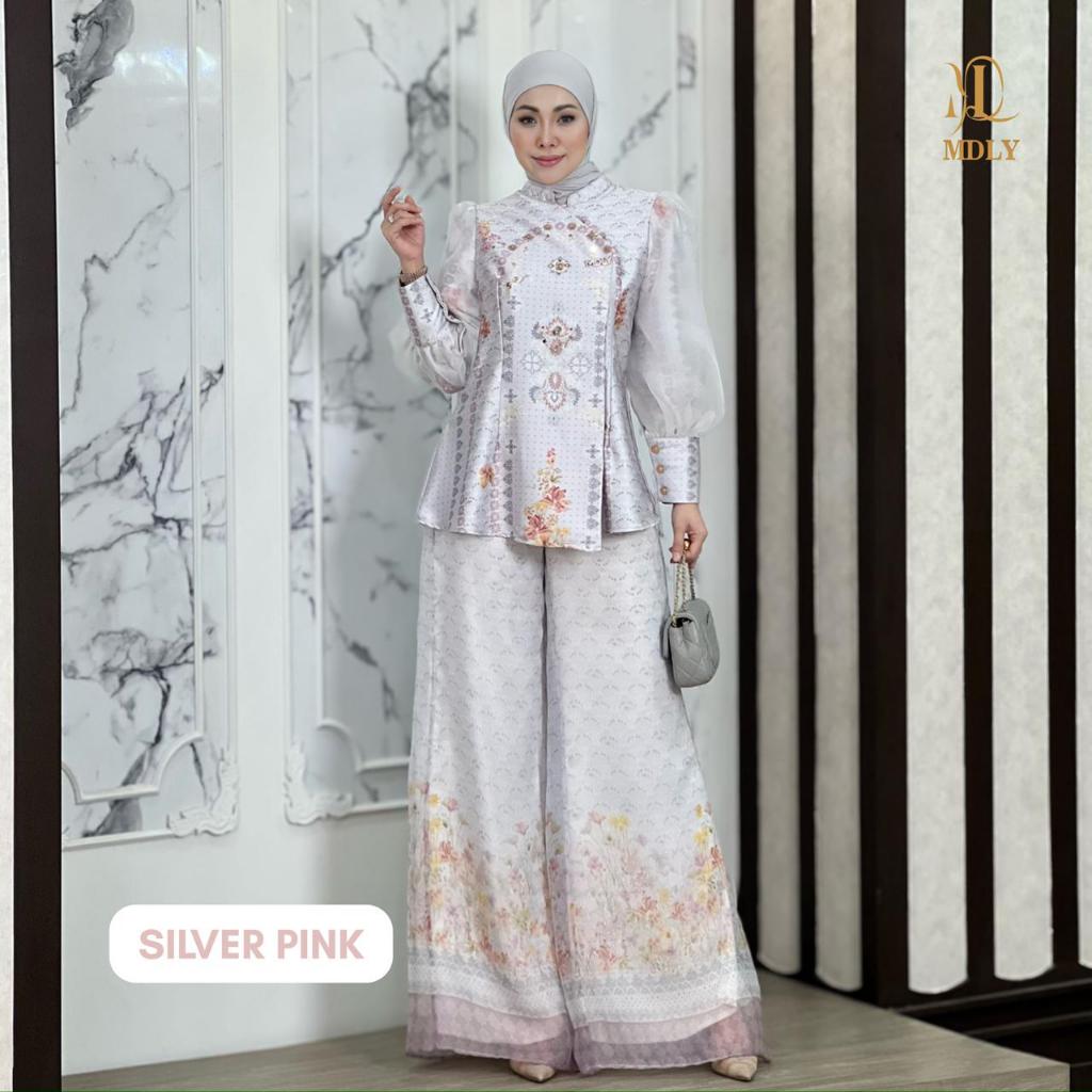 MDLY Janggan Ruya Set Setelan Wanita Premium Motif Organza Print Mewah