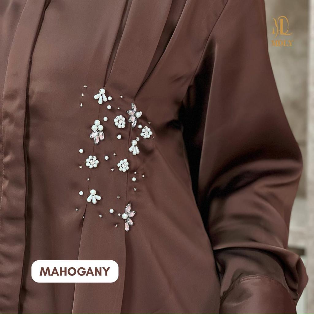 MDLY Belle Lux Set Setelan Atasan dan Rok Wanita Silk Premium Beads Elegan Terbaru Kekinian