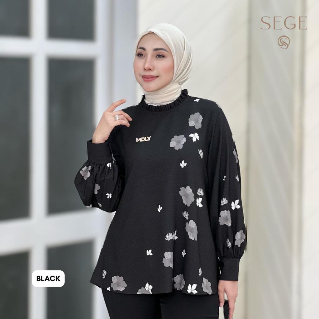 SEGE Roselle Blouse Atasan Wanita Lengan Panjang Terbaru Motif Print Floral Elegan