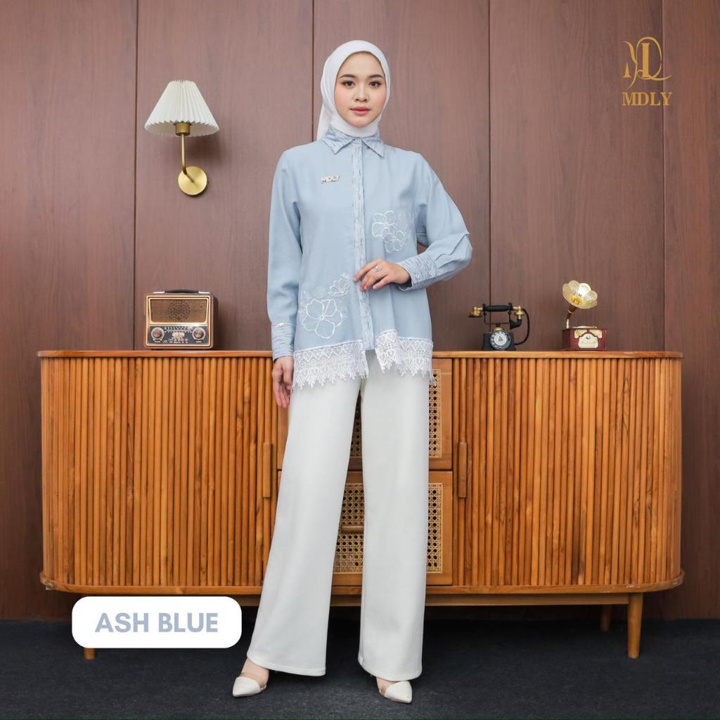 MDLY Nara shirt kemeja atasan wanita lengan panjang casual cotton embroidery