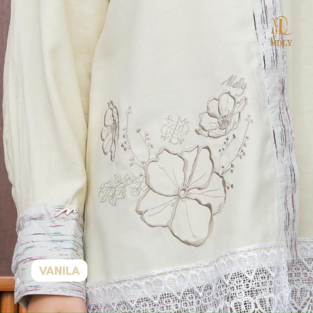 MDLY Nara shirt kemeja atasan wanita lengan panjang casual cotton embroidery