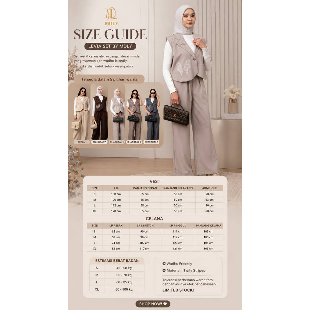 MDLY Levia Set Bahan Twily Stripes Salur One Set Terbaru Kemeja Wanita Premium Lengan Panjang, Atasan Wanita Elegan Kekinian Stylish & Nyaman