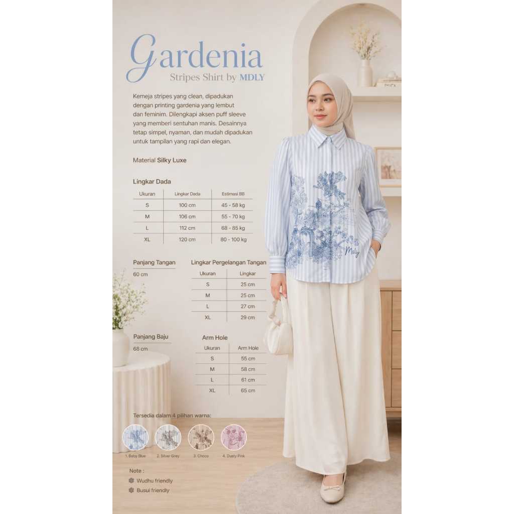 Gardenia Stripes Shirt by MDLY