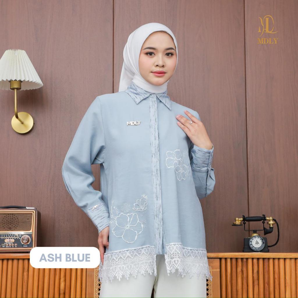 MDLY Nara shirt kemeja atasan wanita lengan panjang casual cotton embroidery