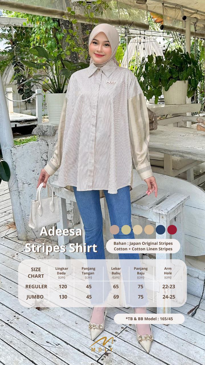 MDLY baju kemeja atasan wanita Adeesa Stripes Shirt by Mdly