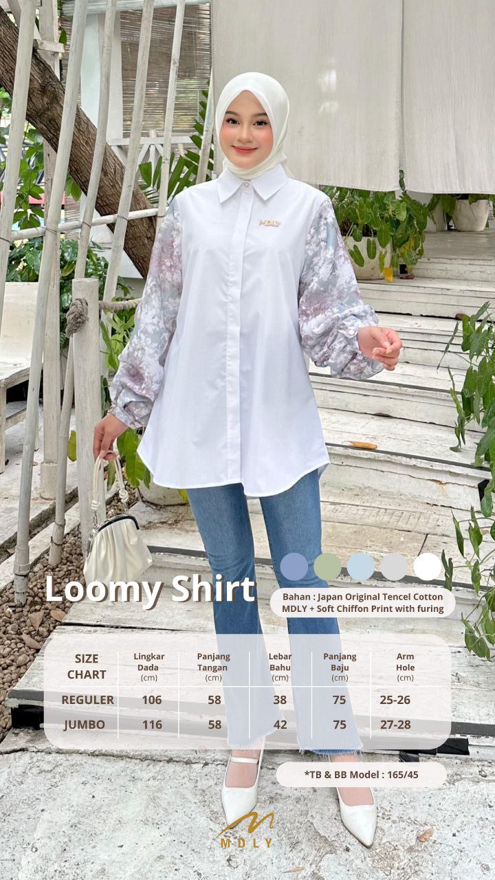 MDLY baju kemeja atasan Loomy Shirt by Mdly
