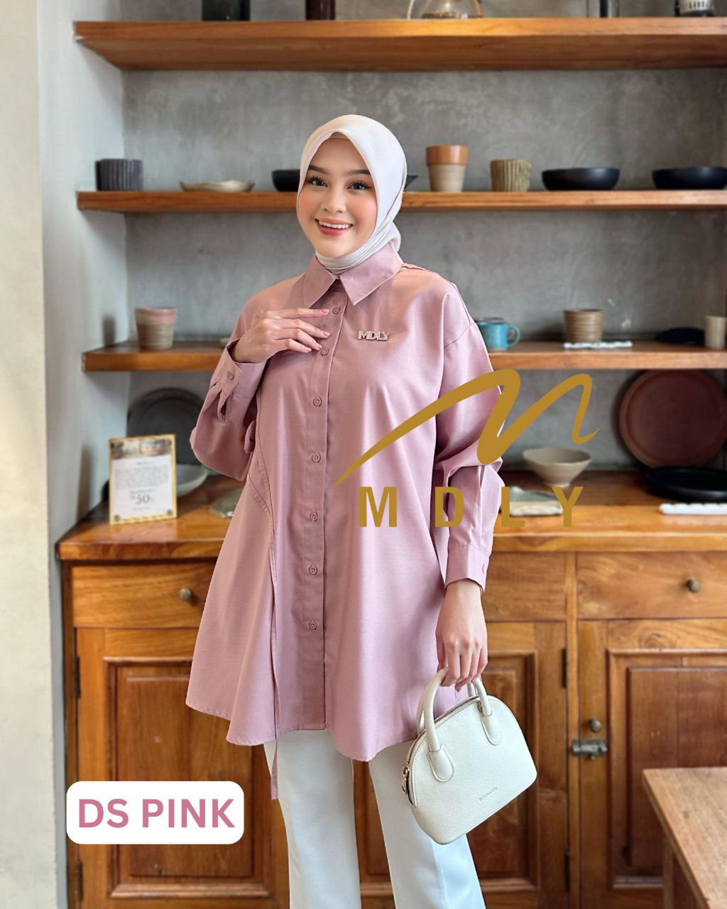 MDLY baju kemeja atasan Arqeela Shirt by Mdly