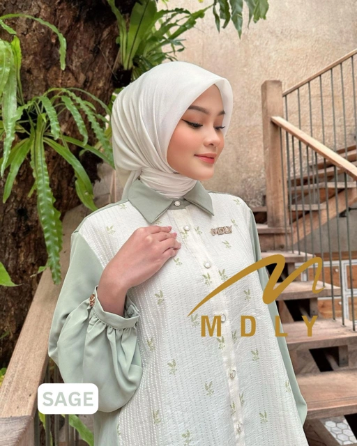 Image of MDLY oneset wanita muslim Syaline Set by Mdly