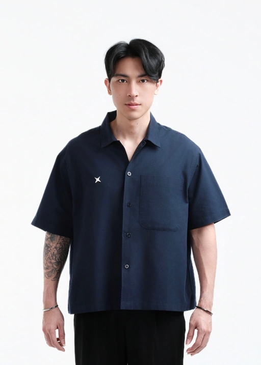 Image of TIMTSHI Blueprint Shirt NAVY